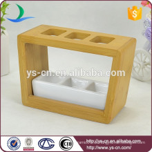 YSb40015-01-th Heißer Verkauf yongsheng weißes Badezimmerzusatzsatz mit hölzernem Standplatz